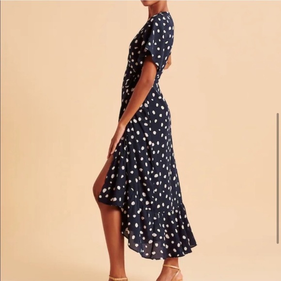 Abercrombie & Fitch Navy High Low Wrap Dress XSP - Picture 4 of 6